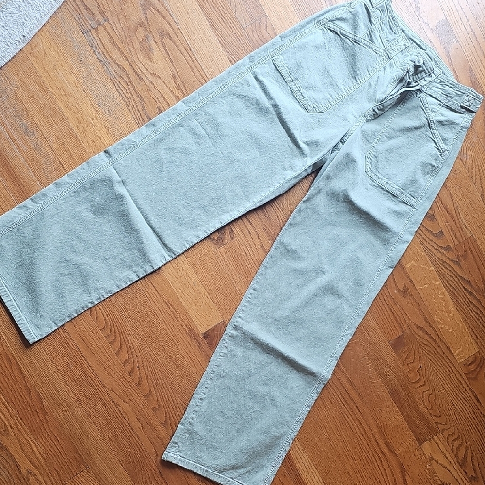 American Eagle Wide Leg Pants, Light Olive Green, Size 2, Regular